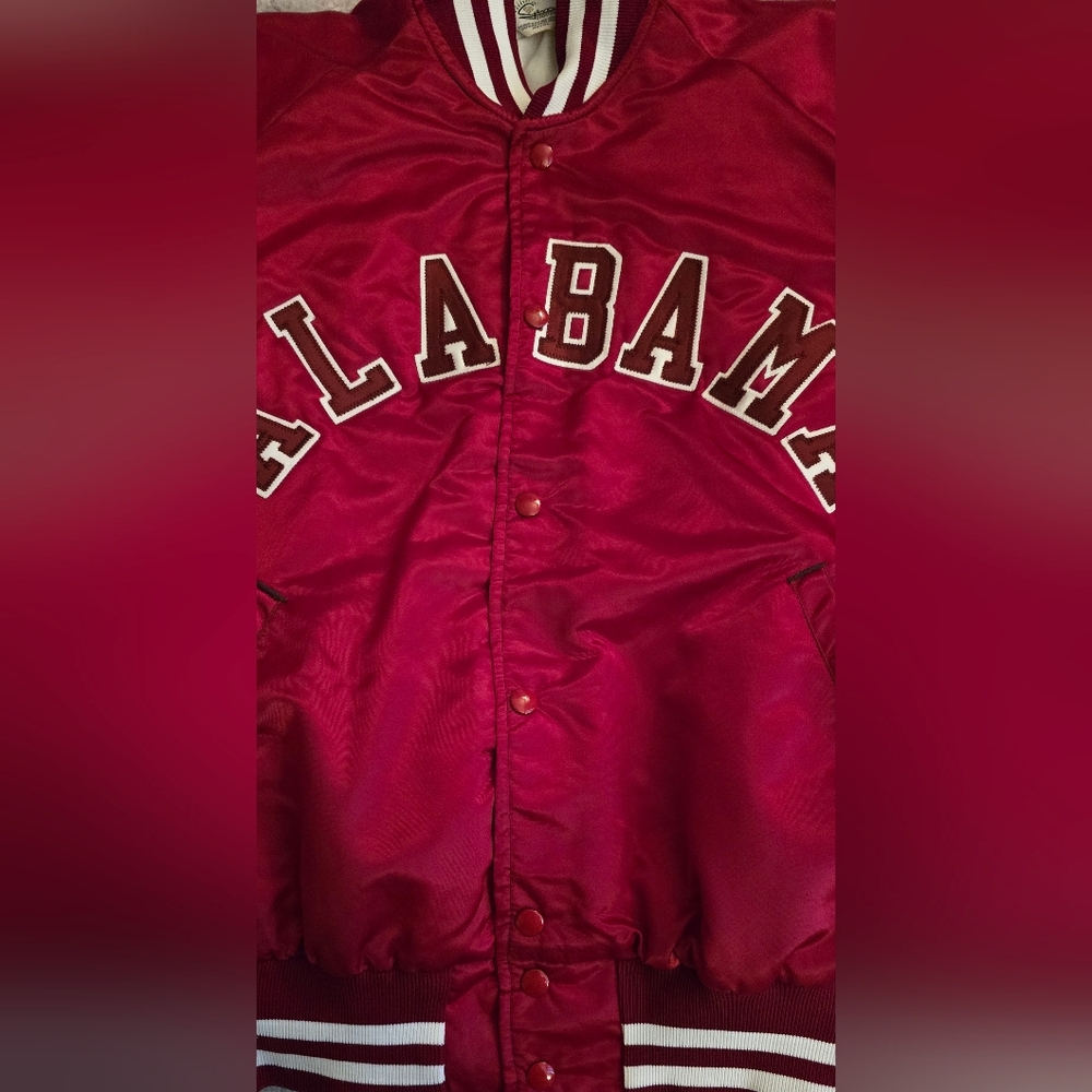 Vintage Alabama Varsity Bomber Jacket in Crimson - Picture 2 of 7